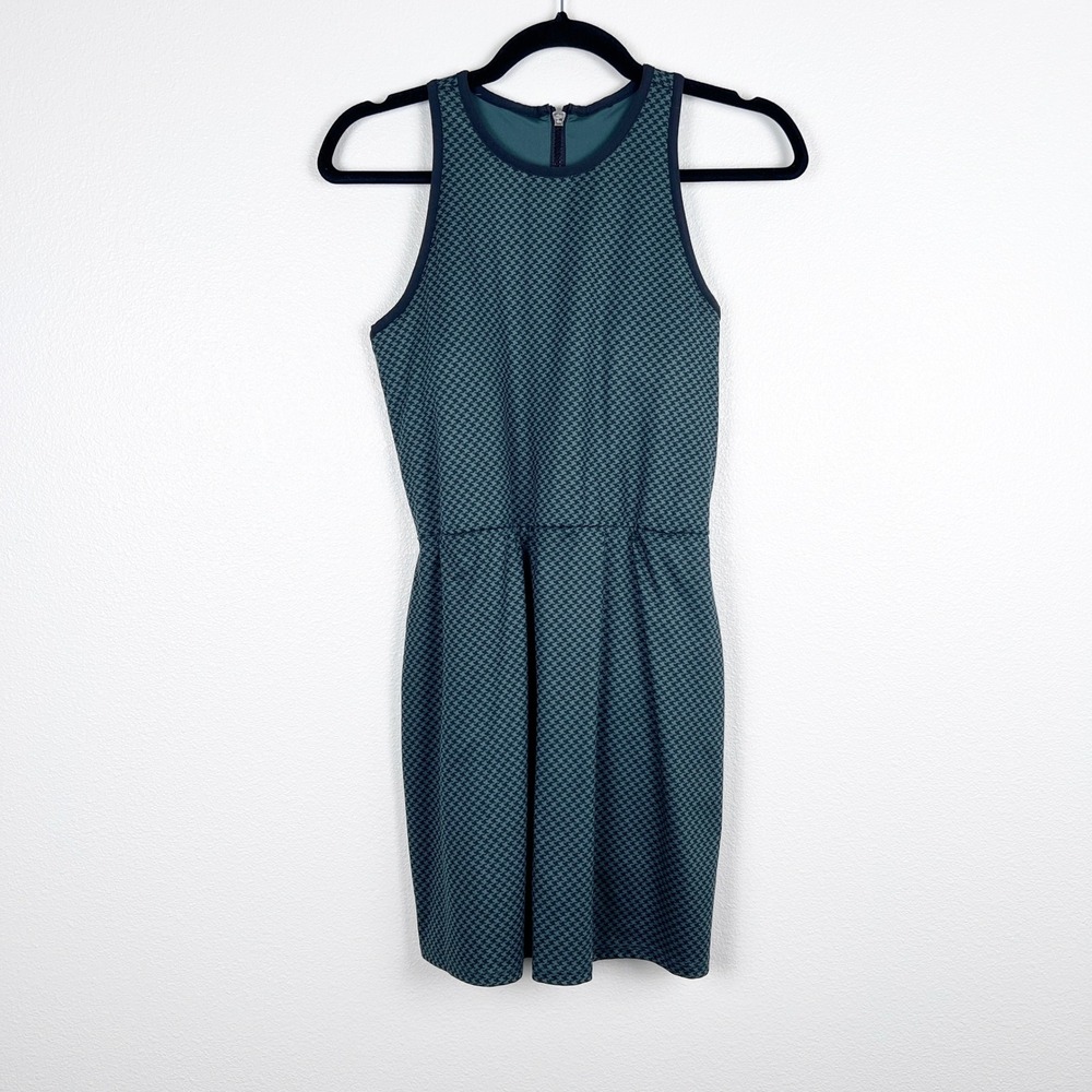 All In Motion Womens Sleeveless Athletic Romper Dress Green Houndstooth Small